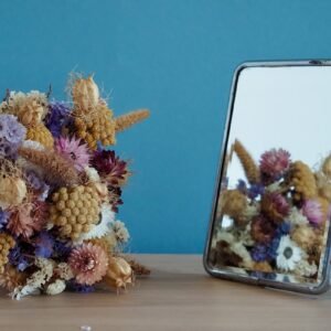 Ancien miroir barbier avec trépied