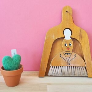 Ramasse-miette vintage en bois