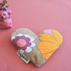 Pochette coeur en tissu vintage