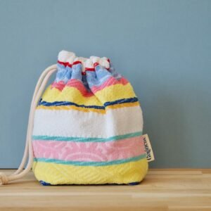 Pochon multicolore en éponge vintage